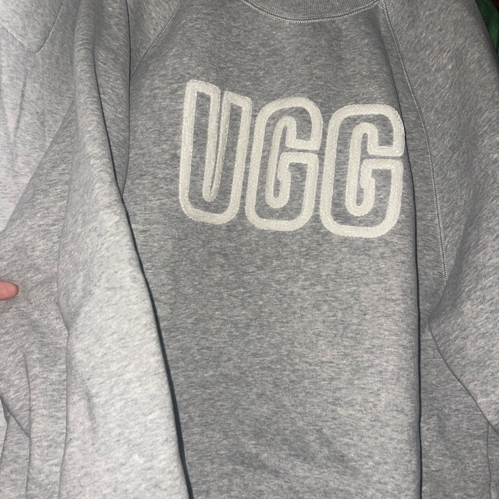 UGG Men's Light Gray Crewneck with White Logo